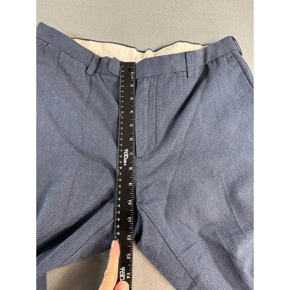 Brooks Brothers Red Fleece Pants Mens 34x32 Blue Slim Fit Check Chino Casual